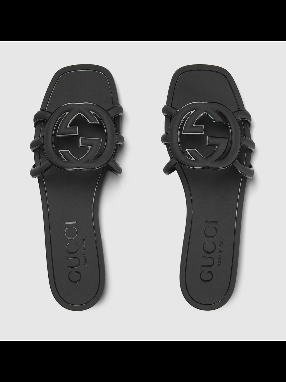 Gucci Black Women's Slide Sandal with Interlocking G